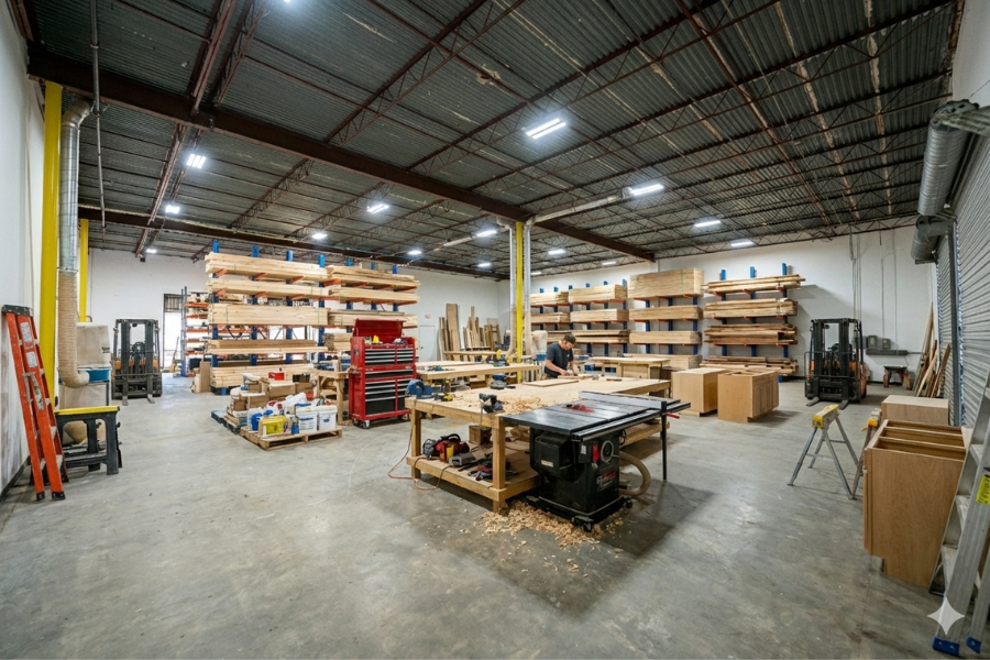 a wood working workshop