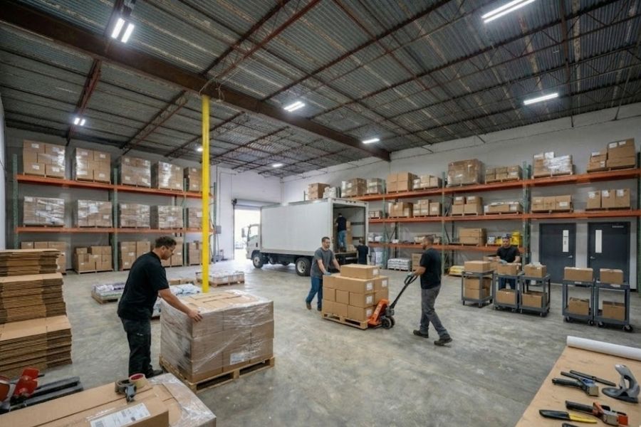 Logistics company using a large warehouse